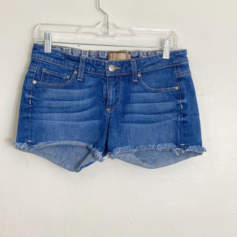 Paige Jean Shorts Womens 27 Silverlake Short Frayed Hem